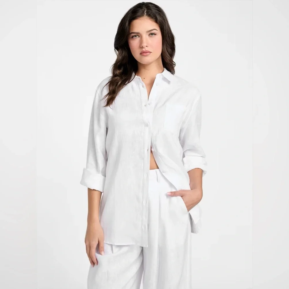 GUESS ~ Eco Gen Linen Shirt - Picture 15 of 15